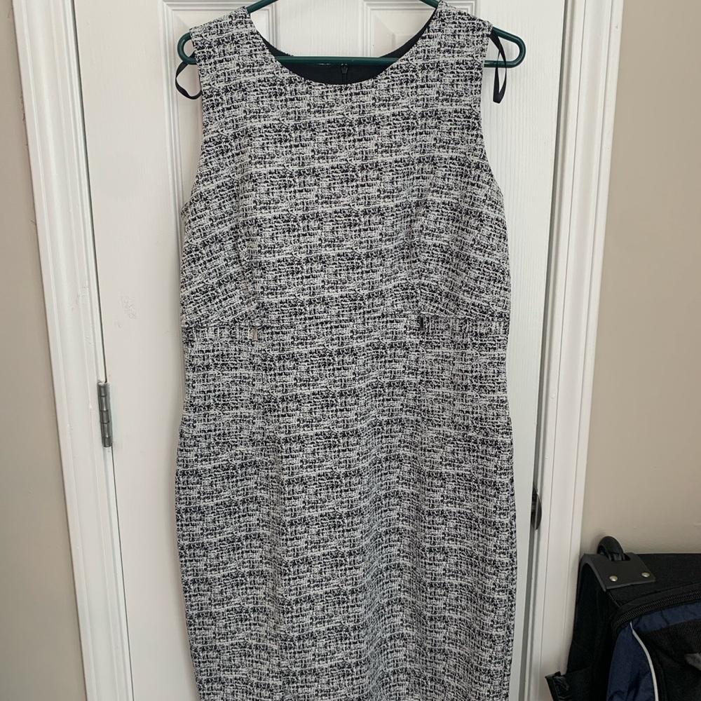 Enfocus Studio Black and White Textured Midi Dress